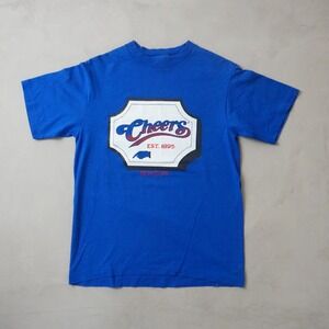 Vintage Cheers Boston T-Shirt Medium Mens 90s Blue Tee Jays Sof Tee USA Made